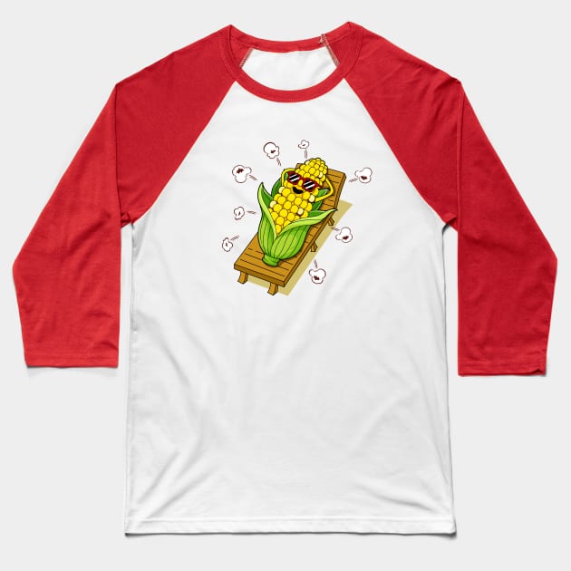 Corn sunbathing Baseball T-Shirt by My Happy-Design